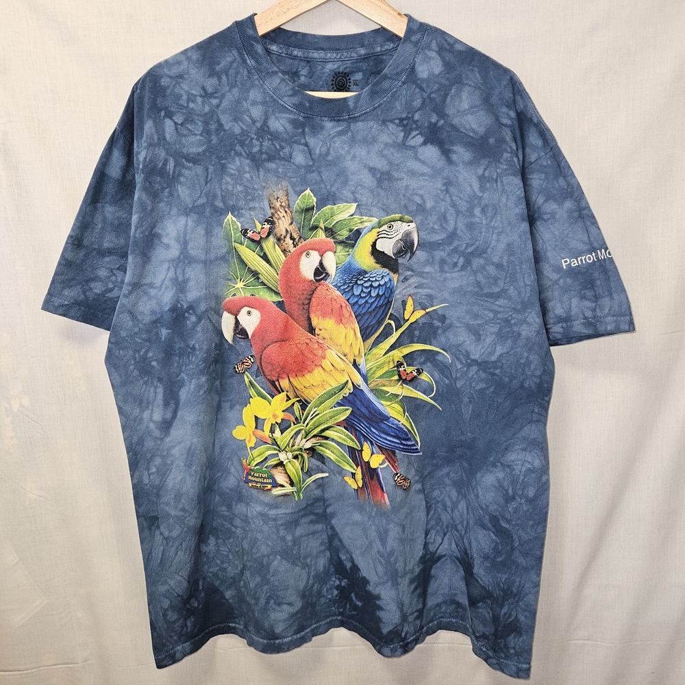 The Mountain Parrot Forest Nature Light Blue Logo Tee Size XL